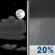 Friday Night: Partly Cloudy then Slight Chance Rain Showers