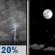 Monday Night: A slight chance of showers and thunderstorms before 7pm. Mostly clear, with a low around 61. South southwest wind 5 to 10 mph. Chance of precipitation is 20%. Monday Night: Slight Chance Showers And Thunderstorms then Mostly Clear