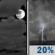 Sunday Night: A slight chance of showers and thunderstorms after 1am. Mostly cloudy, with a low around 57. East southeast wind 5 to 10 mph. Chance of precipitation is 20%. Sunday Night: Mostly Cloudy then Slight Chance Showers And Thunderstorms