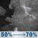 Tonight: A chance of showers and thunderstorms before 1am, then showers and thunderstorms likely between 1am and 4am, then a chance of showers and thunderstorms between 4am and 5am, then showers and thunderstorms likely. Mostly cloudy, with a low around 67. South wind around 5 mph. Chance of precipitation is 70%. New rainfall amounts between a tenth and quarter of an inch possible. Tonight: Chance Showers And Thunderstorms