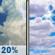 Sunday: A slight chance of showers and thunderstorms before 7am. Mostly cloudy, with a high near 77. North northwest wind 5 to 10 mph. Chance of precipitation is 20%. Sunday: Slight Chance Showers And Thunderstorms then Mostly Cloudy