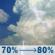 Monday: Rain showers likely before 10am, then showers and thunderstorms. Mostly cloudy, with a high near 79. South southwest wind 10 to 15 mph. Chance of precipitation is 80%. New rainfall amounts between a quarter and half of an inch possible. Monday: Showers And Thunderstorms