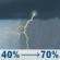 Today: Showers and thunderstorms likely. Mostly cloudy. High near 82, with temperatures falling to around 78 in the afternoon. West southwest wind 5 to 10 mph. Chance of precipitation is 70%. New rainfall amounts between a quarter and half of an inch possible. Today: Showers And Thunderstorms Likely