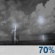 Wednesday Night: Showers and thunderstorms likely before 7pm, then showers and thunderstorms likely between 7pm and 1am, then a chance of showers and thunderstorms. Partly cloudy, with a low around 63. Southwest wind 15 to 20 mph, with gusts as high as 35 mph. Chance of precipitation is 70%. Wednesday Night: Showers And Thunderstorms Likely